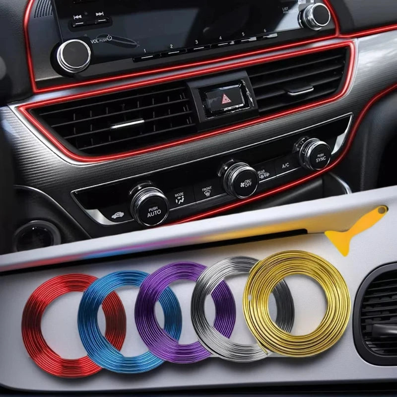 5M Flexible Car Interior Trim Strips – Dashboard & Door Moulding