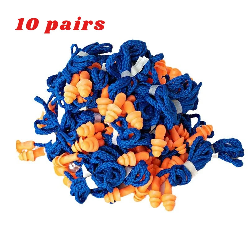 Noise Cancelling Ear Plugs Silicone Corded Ear Plugs Ears Protector Reusable Anti-Noise Earplugs Headwear Earmuff Zpaxo