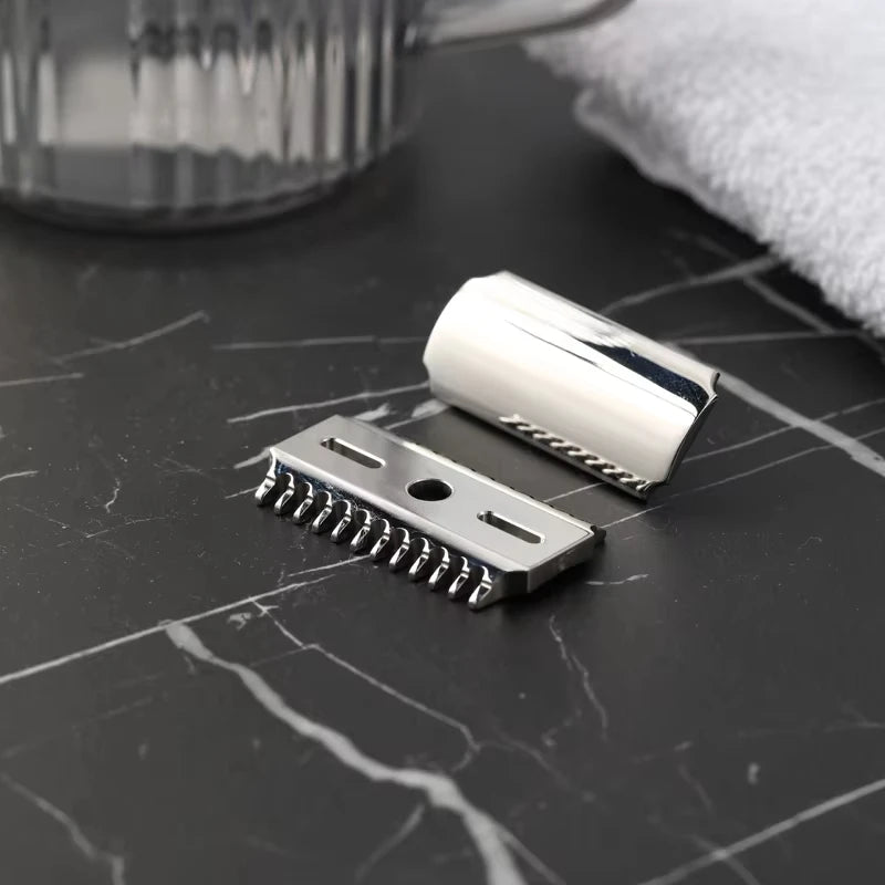 2026 Trending！YAQI Vostok 70OC 316 Stainless Steel Polished Dual Comb Safety Razor Head with 0.7mm Blade Gap Zpaxo