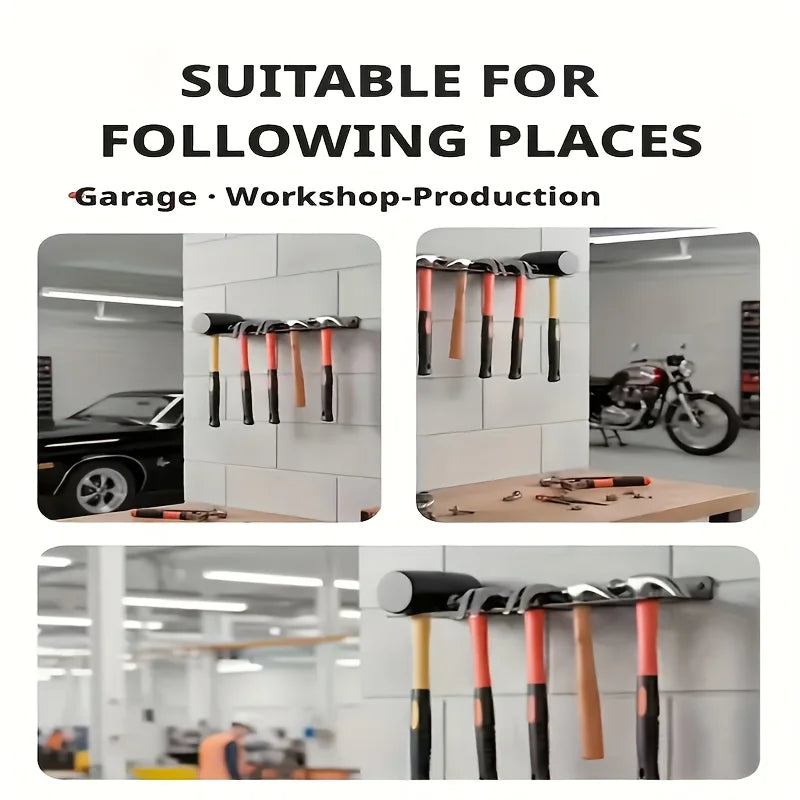 Heavy-duty Wall-mounted Hammer Wrench Holder Space-saving Metal