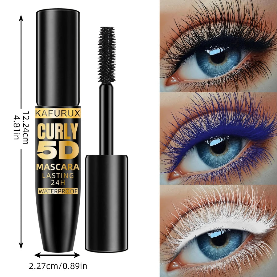 9 Colors 5D Mascara Blue White Green Black Thick Curl Waterproof