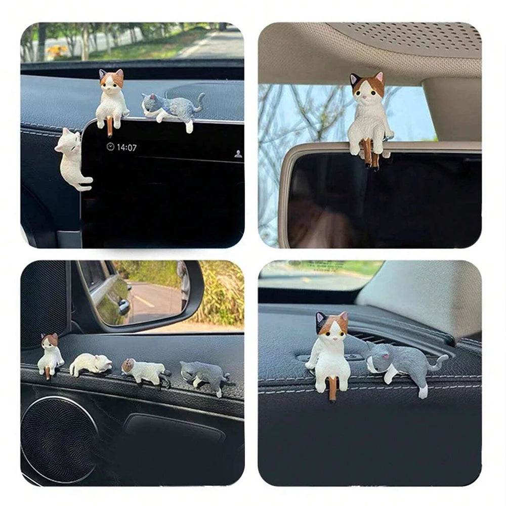 Cat Figurines Cartoon Animal Cat Miniature Ornaments Funny Micro Landscape Home Car Decoration Zpaxo