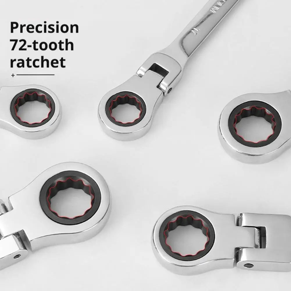 8-18MM Flexible Head Ratchet Wrench | 72-Tooth Vanadium Steel Ratchet Wrench Zpaxo