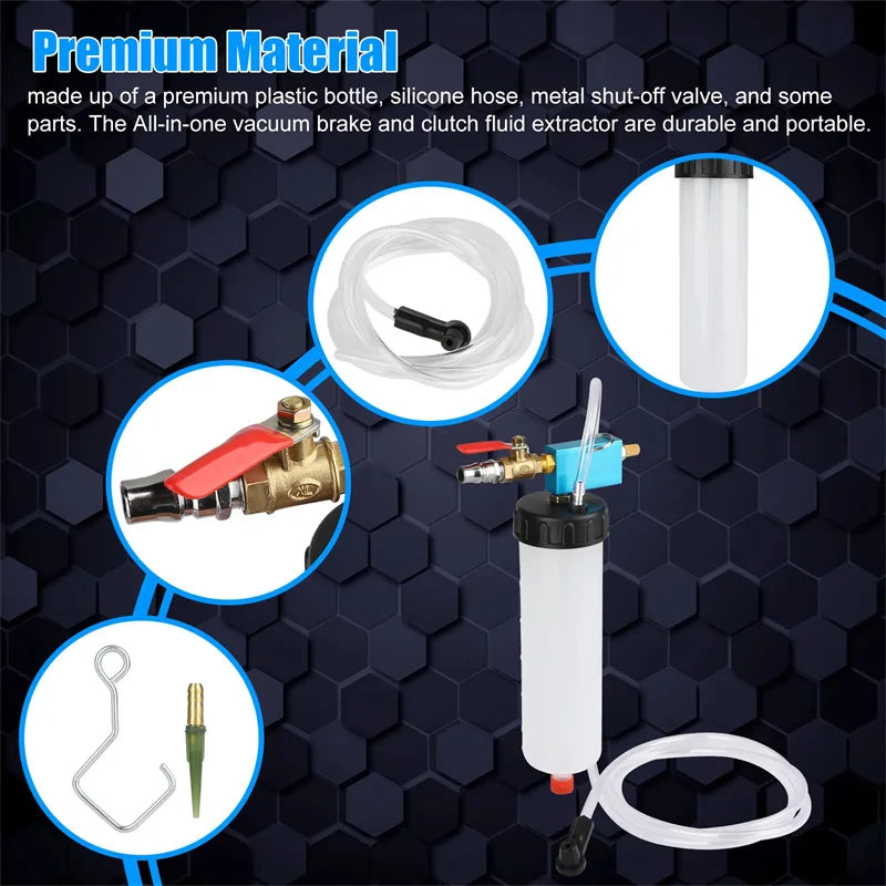 Pneumatic Brake Fluid Bleeder Kit – Car, Truck & Motorcycle