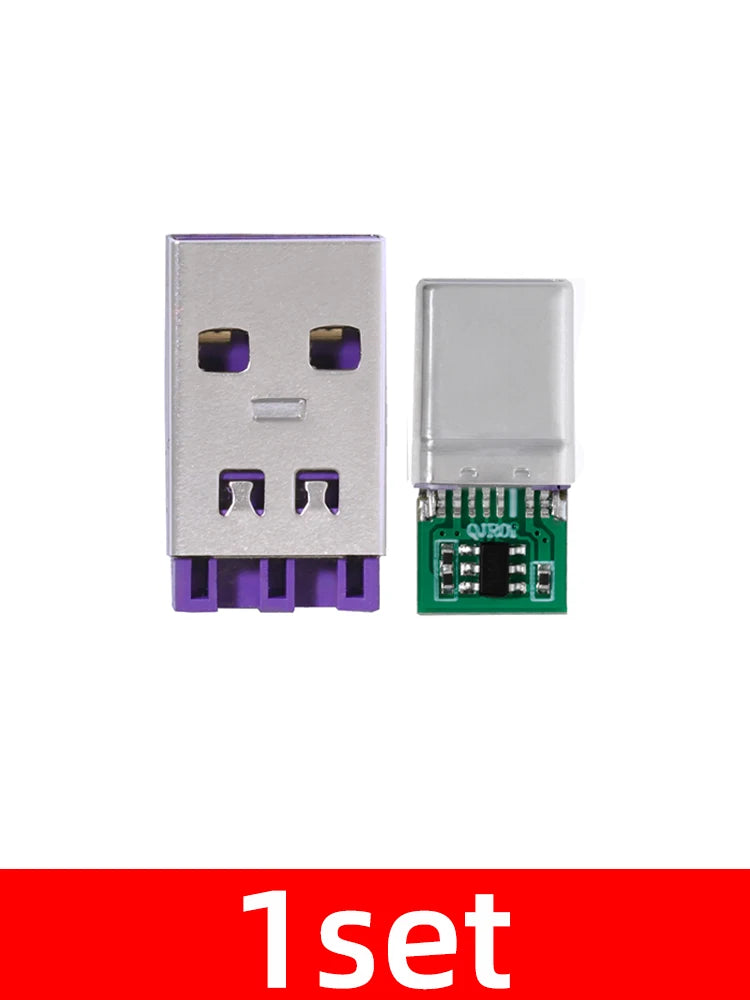 65W PD Fast Charge DIY Type-c 5-Pin 5A PCB Soldering Type-a Zpaxo 1set