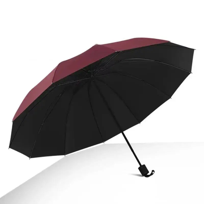 130cm High-Quality Ten-Bone Umbrella Waterproof Windproof Reinforced Frame Manual Large Protection Umbrella Zpaxo Red 10K metal-fiber composite