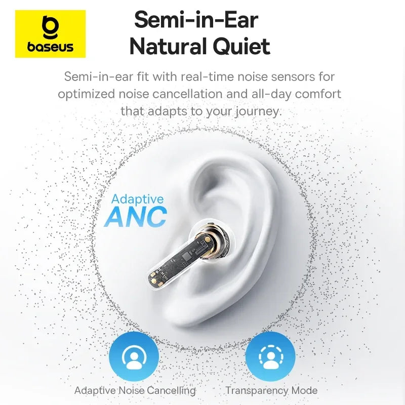 Baseus Bass BS1 NC 40dB Realtime Adaptive ANC Wireless Earbuds