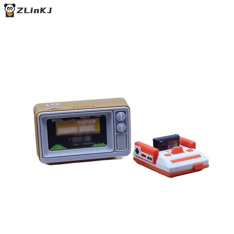 ▶1 Piece 1/12 Dollhouse Simulation Miniature Nostalgic TV Game Console Model Living Room Scene Decoration Doll Accessories Toys Zpaxo