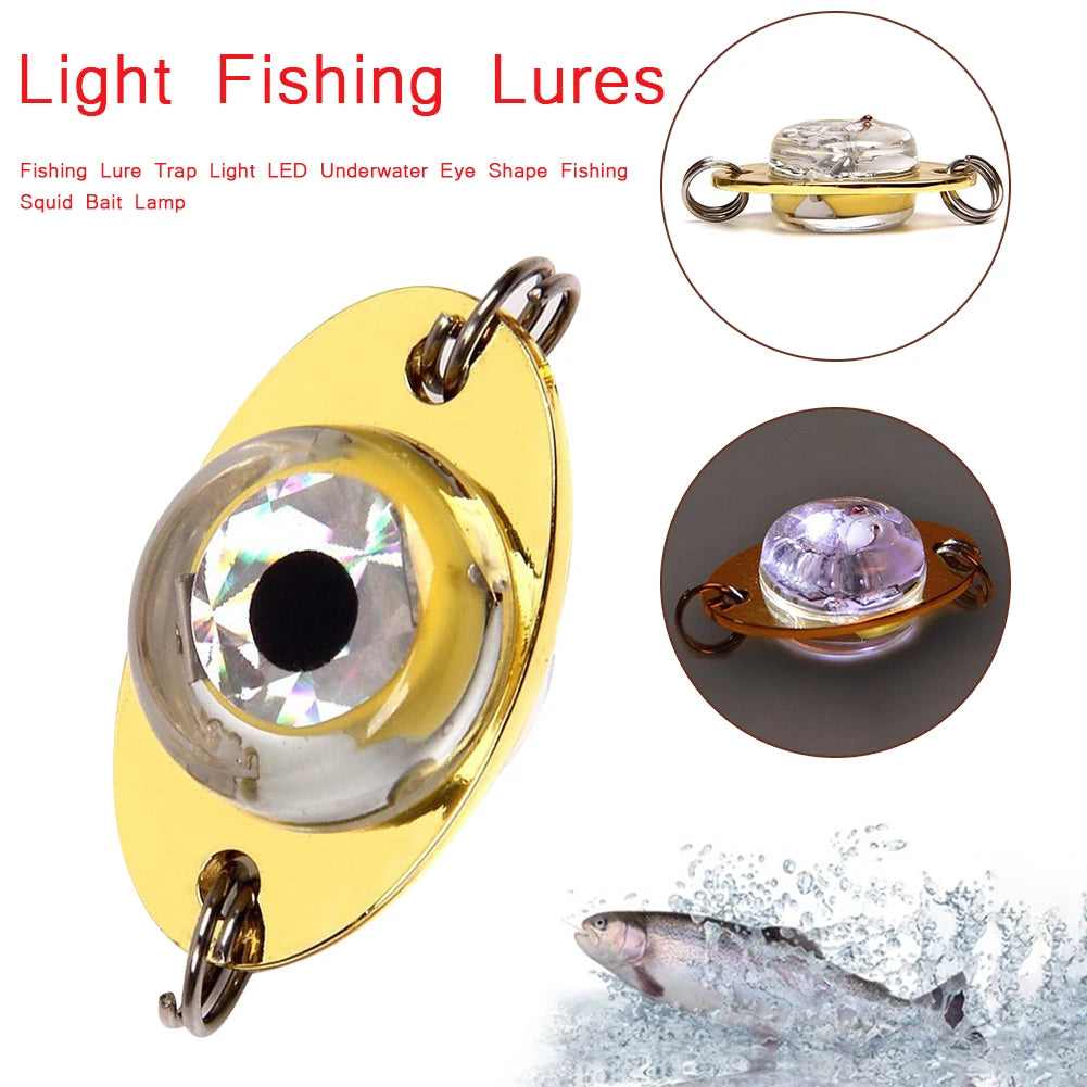 Underwater Fishing Light LED Lures Eye Shape Flashing Bait Lure Trap