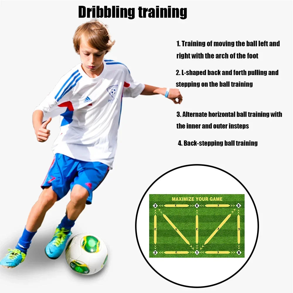 Soccer Ball Control Training Mat – Digital Guidance & Rubber Base