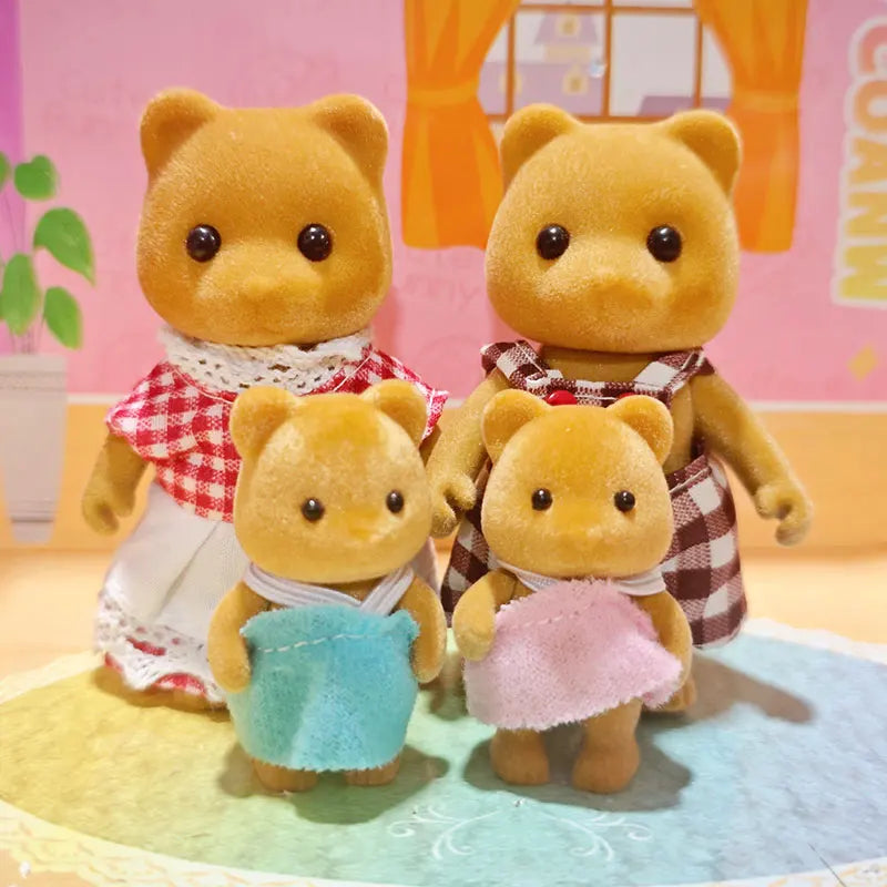 1 12 Simulation Forest Family Doll Accessories Reindeer Panda Zpaxo Brown bear family