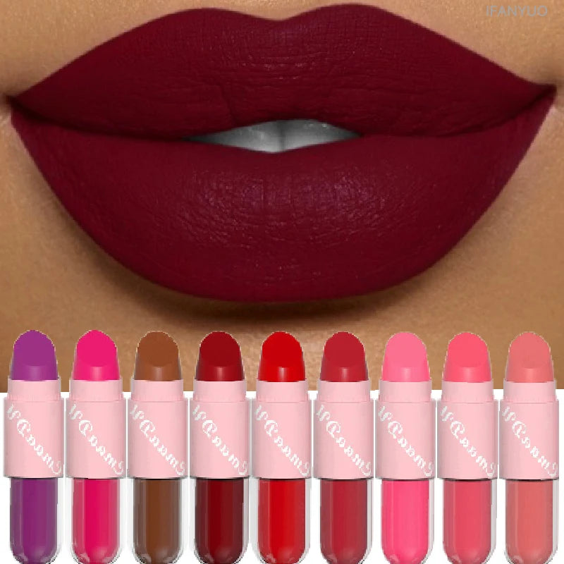 18Color 2In1 Matte Velvet Liquid Lipstick Double Head Sexy Red Purple