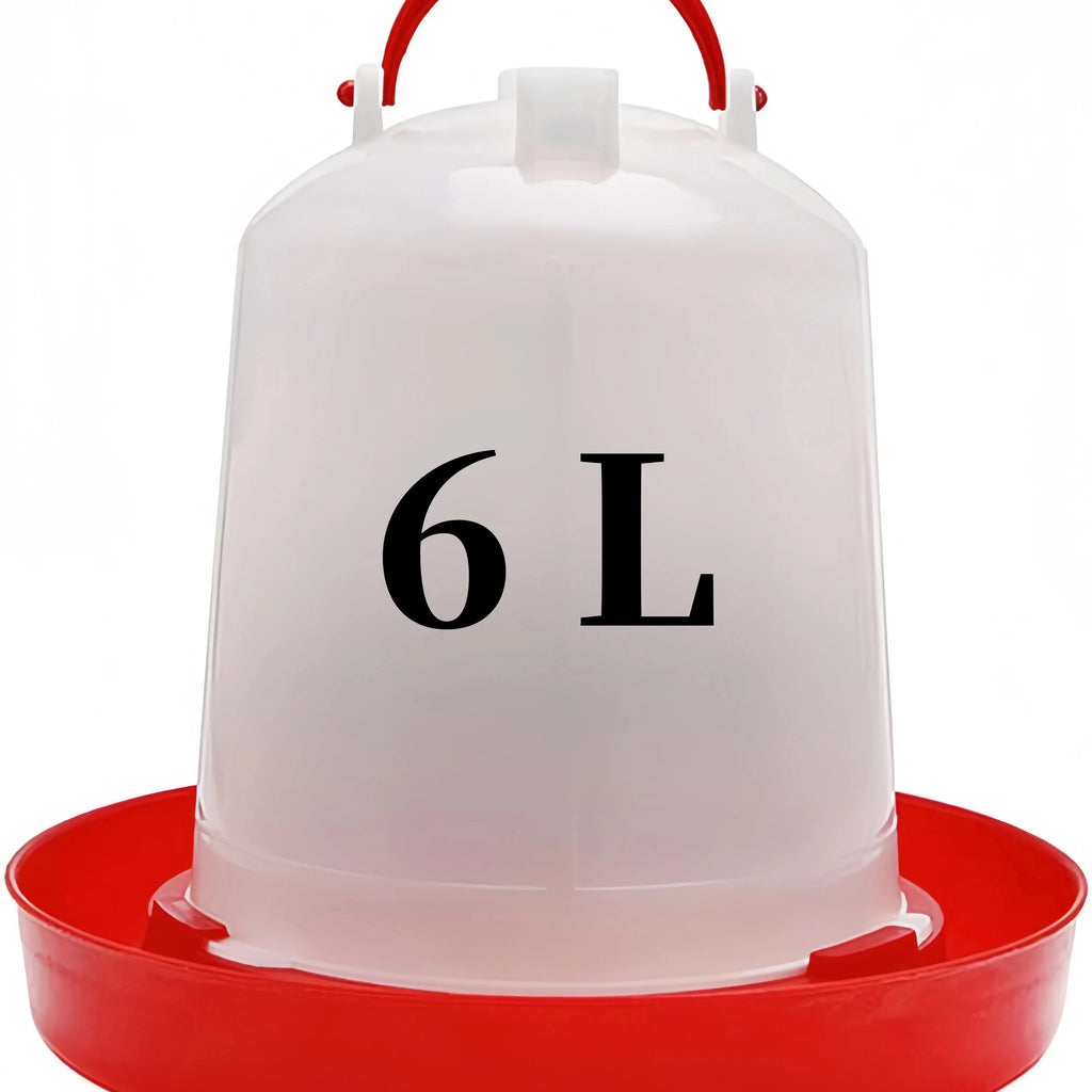 6L Automatic Chicken Coop Water Dispenser Chicken Water Dispenser Water Outlet with Switch Plastic Poultry Drinking Bucket Zpaxo