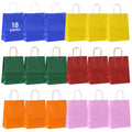 18-Pack Multicolor Kraft Paper Gift Bags – Party & Holiday