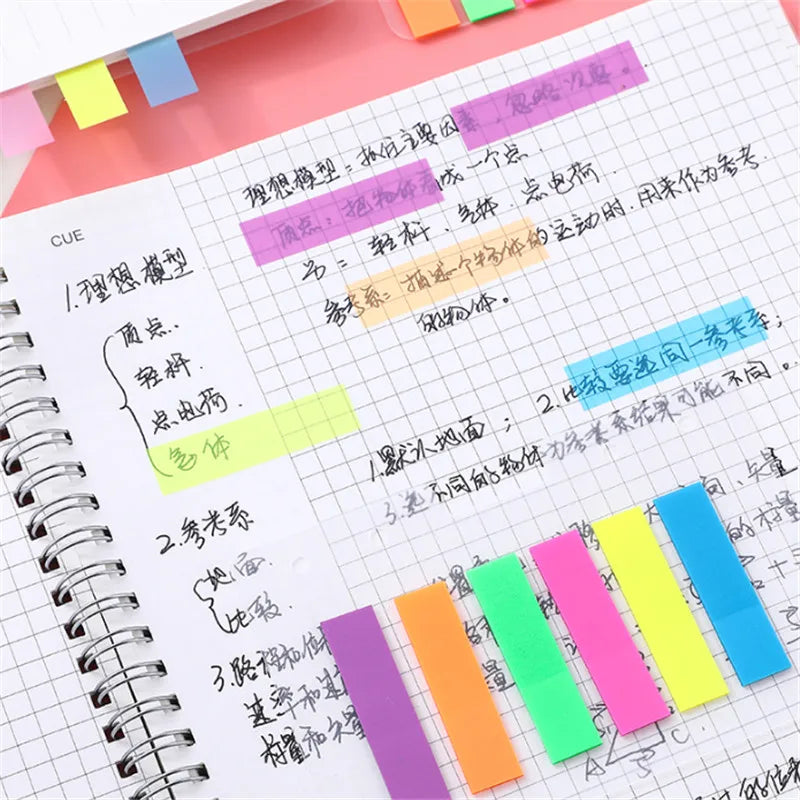 PET Page Markers Adhesive Index Tabs Bright Colors Arrow Flag Book Zpaxo