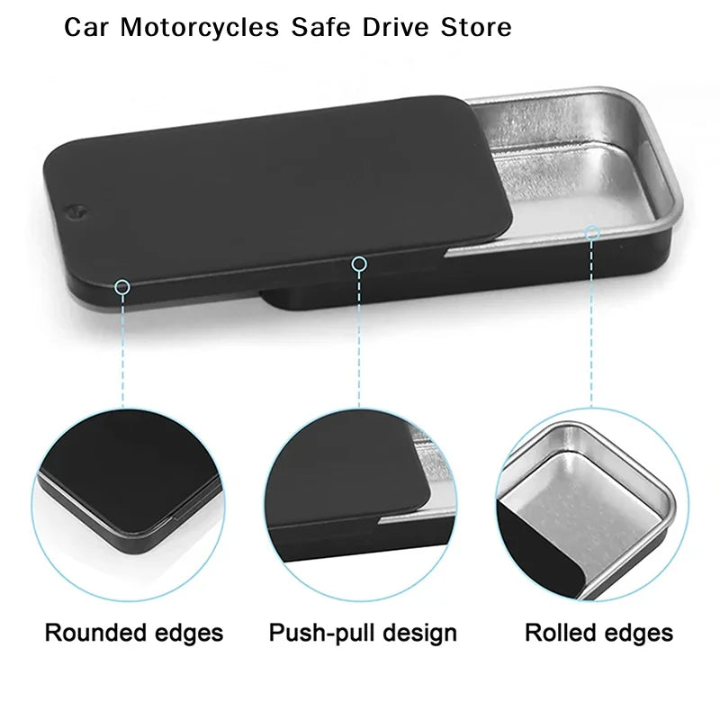 CMTinplate Box Slide Lid Push Pull Drawer Balm Portable Mini