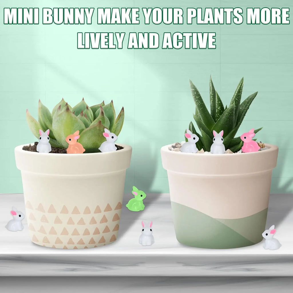 Glow-in-the-Dark Bunny Figurines | Fairy Garden Terrarium Decor