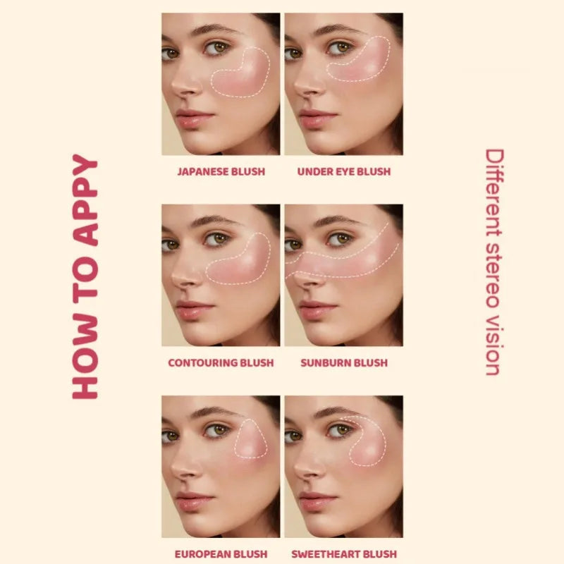 1PC Monochrome Blush Palette, Low Saturation Powder, Matte Effect, Pink/red, Long-lasting, Suitable for Date and Daily Needs Zpaxo