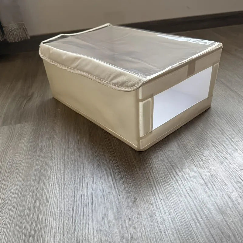 Large Fabric Storage Boxes Flip Window Clothes Underwear Quilts