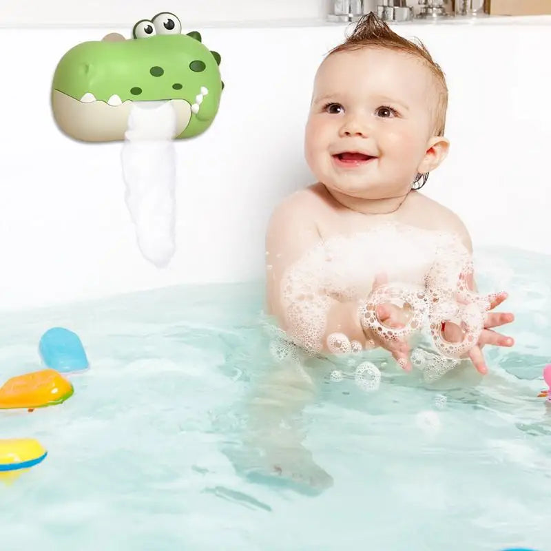 Bath Bubble Maker Electric Music Dinosaur Shape Bubble Machine With Suction Cup Children Bathing Companion For Age 3 Automatic Zpaxo