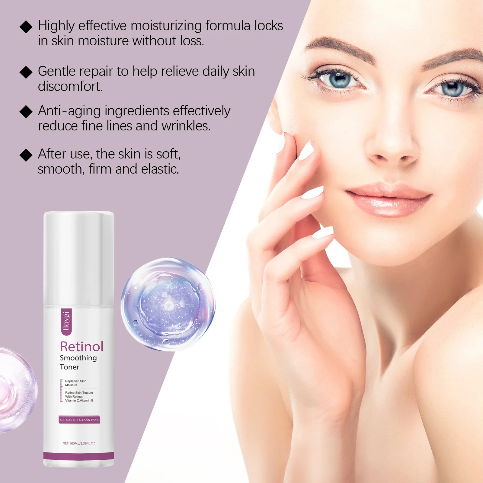 100ml Retinol Hydrating Toner Firming Lifting Fade Fine Lines Improves Dullness Brightening Smoothing Deep Nourishing Skin Care Zpaxo