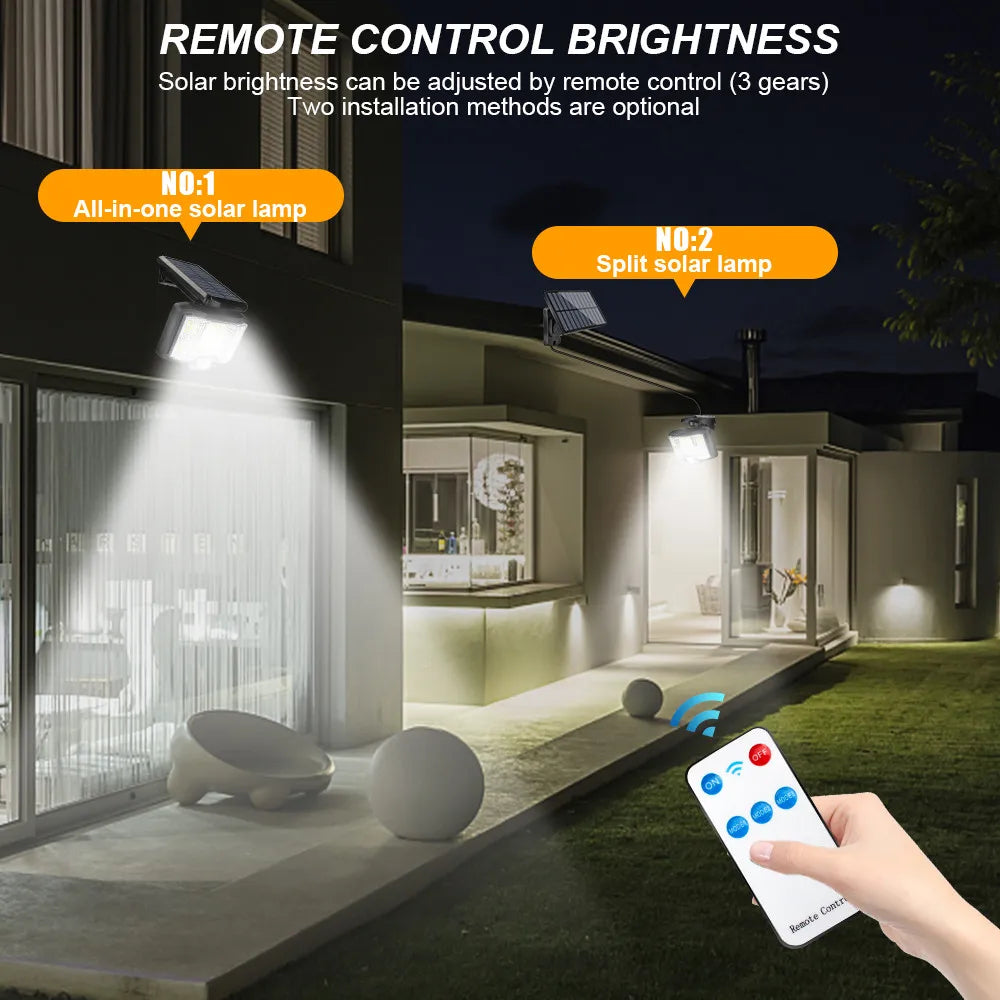 Solar LED Lights Outdoor Motion Sensor Split Lamp Remote Waterproof Zpaxo