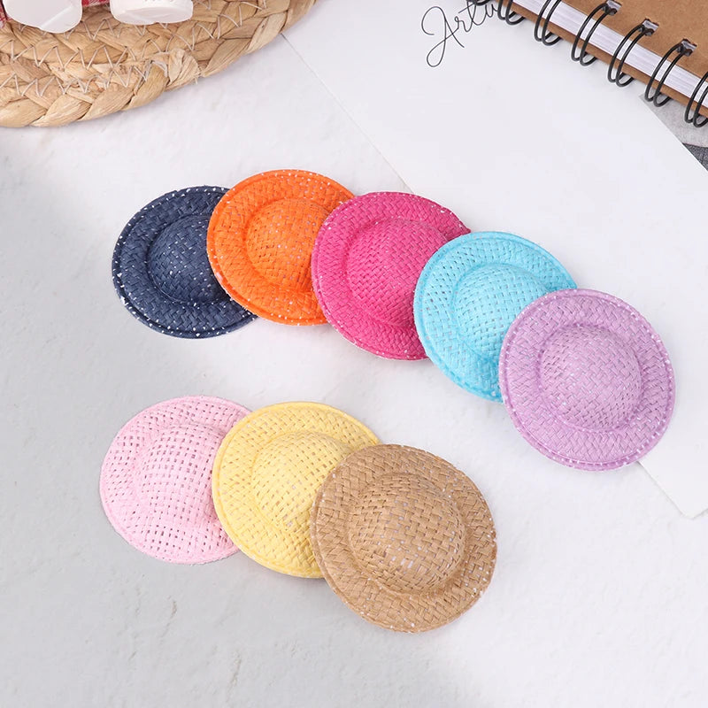 Miniature Doll Straw Hats Dollhouse Decor Children Pretend Play Toys Zpaxo