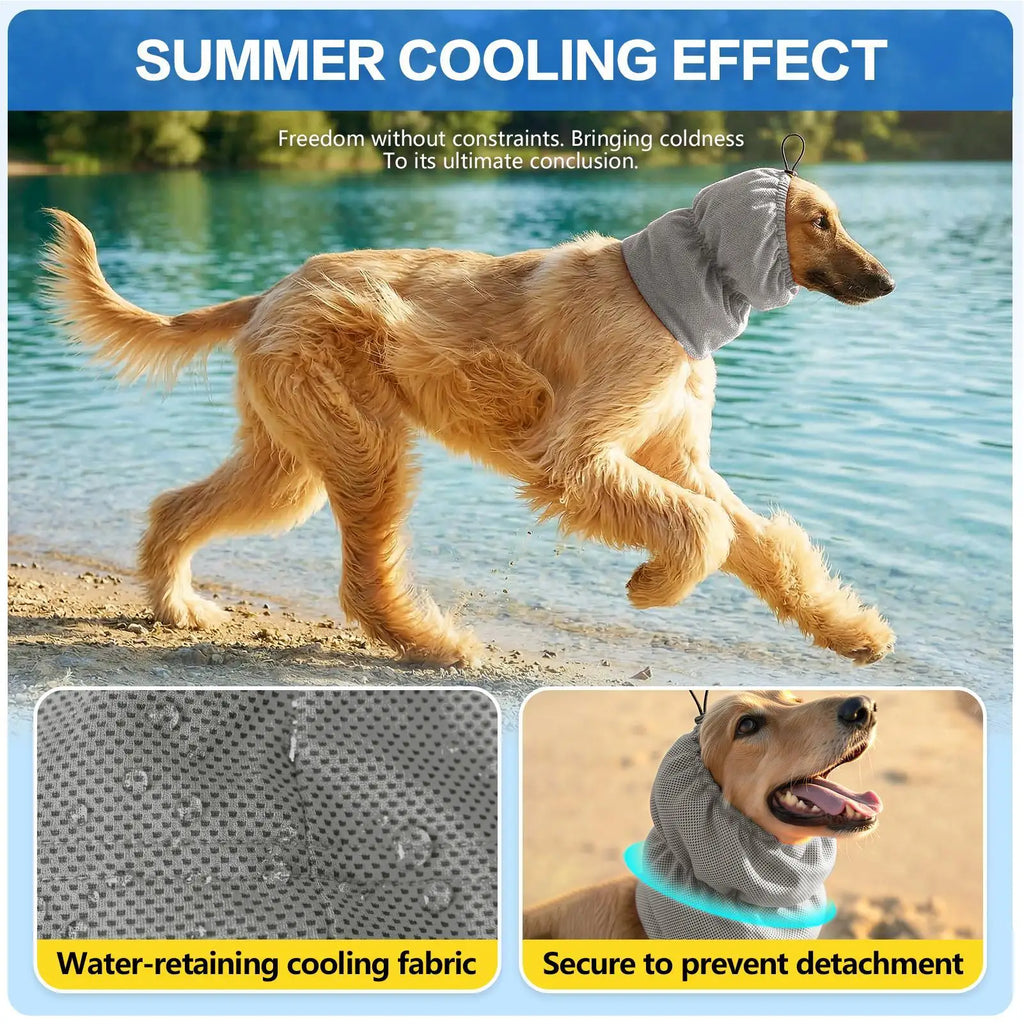 Dog Cooling Headband Adjustable Soothing Snood Long Lasting Chilly