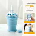 Outdoor Sports Silicone Cup Self-suction Foldable Multi-functional Zpaxo SKY BLUE
