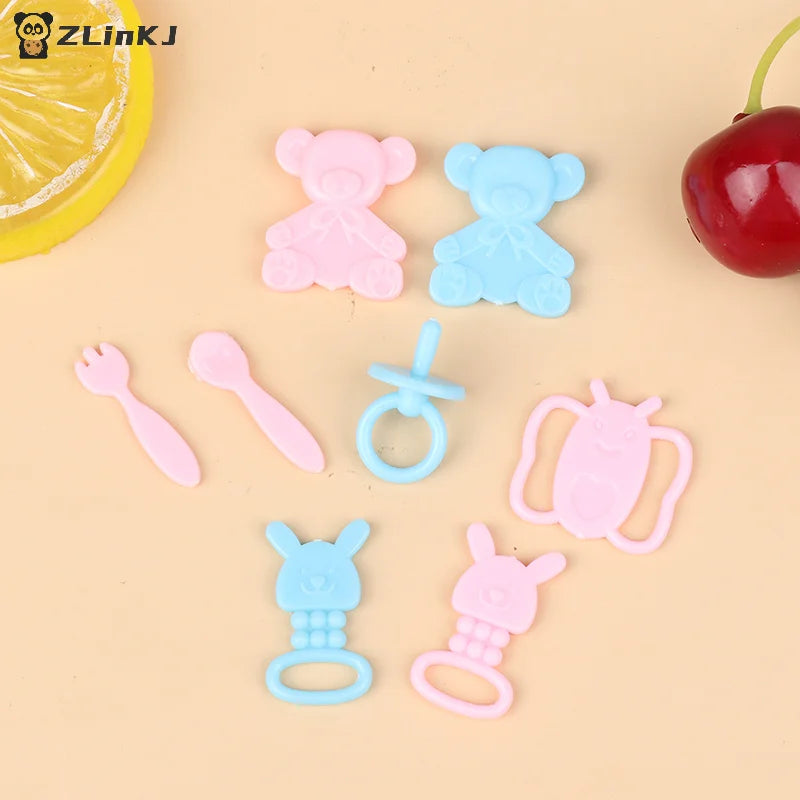 ▶9Pcs Mini Doll Pacifier Baby Tableware Set Play House Supplies Dummy Nipples For Dolls Kids Toy Baby Pacifier Accessories Zpaxo