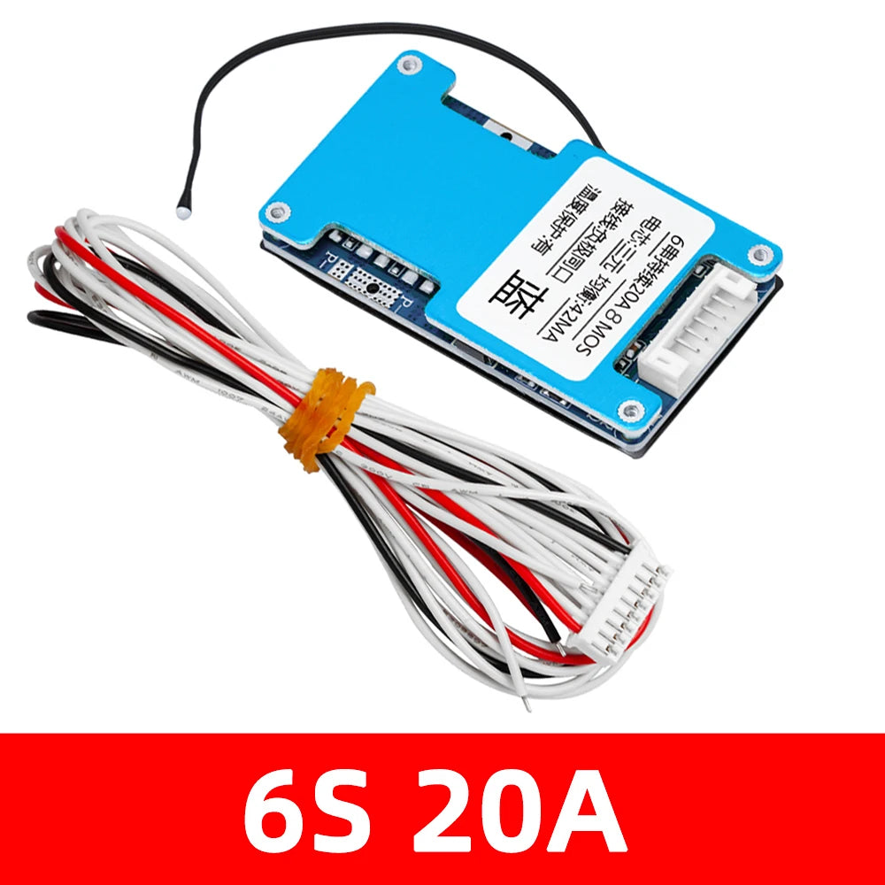 1PC 6S 22.2V Li-ion BMS Battery Protection Board – 15A/20A/25A Balanced Module with 6/8/10 MOS for Power Tools & E-bikes Zpaxo 6s 20a