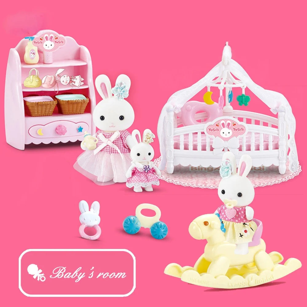 Little Rabbit Dresser Lovely Scene Play Toys Simulation Modelling