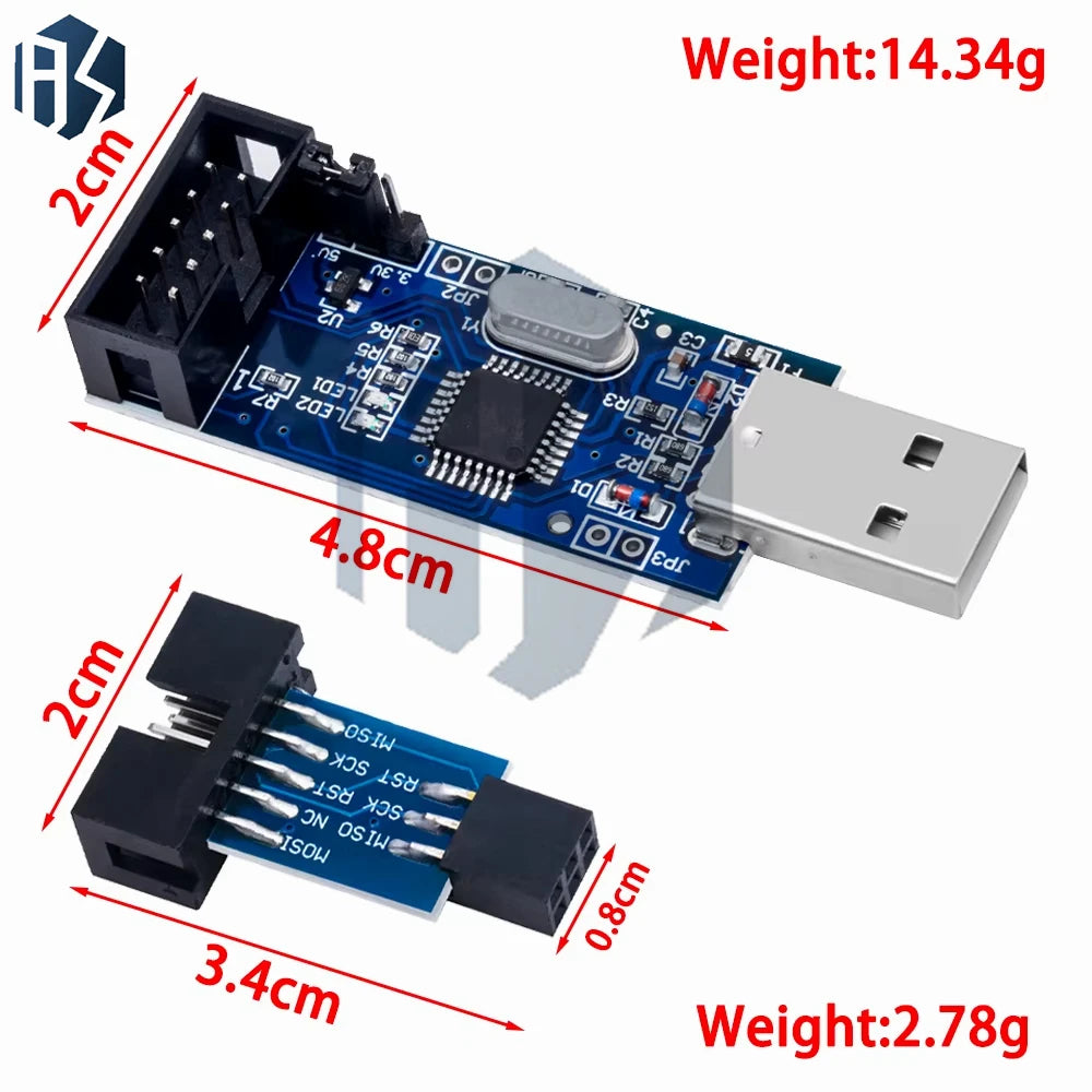 USBASP USBISP AVR Programmer USB ISP ASP ATMEGA8 ATMEGA128 Support Zpaxo