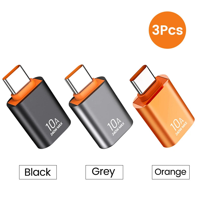 10A USB C OTG Adapter Converter 3 0 240W Laptop Xiaomi Macbook Zpaxo 3PCS Type-c to USB M