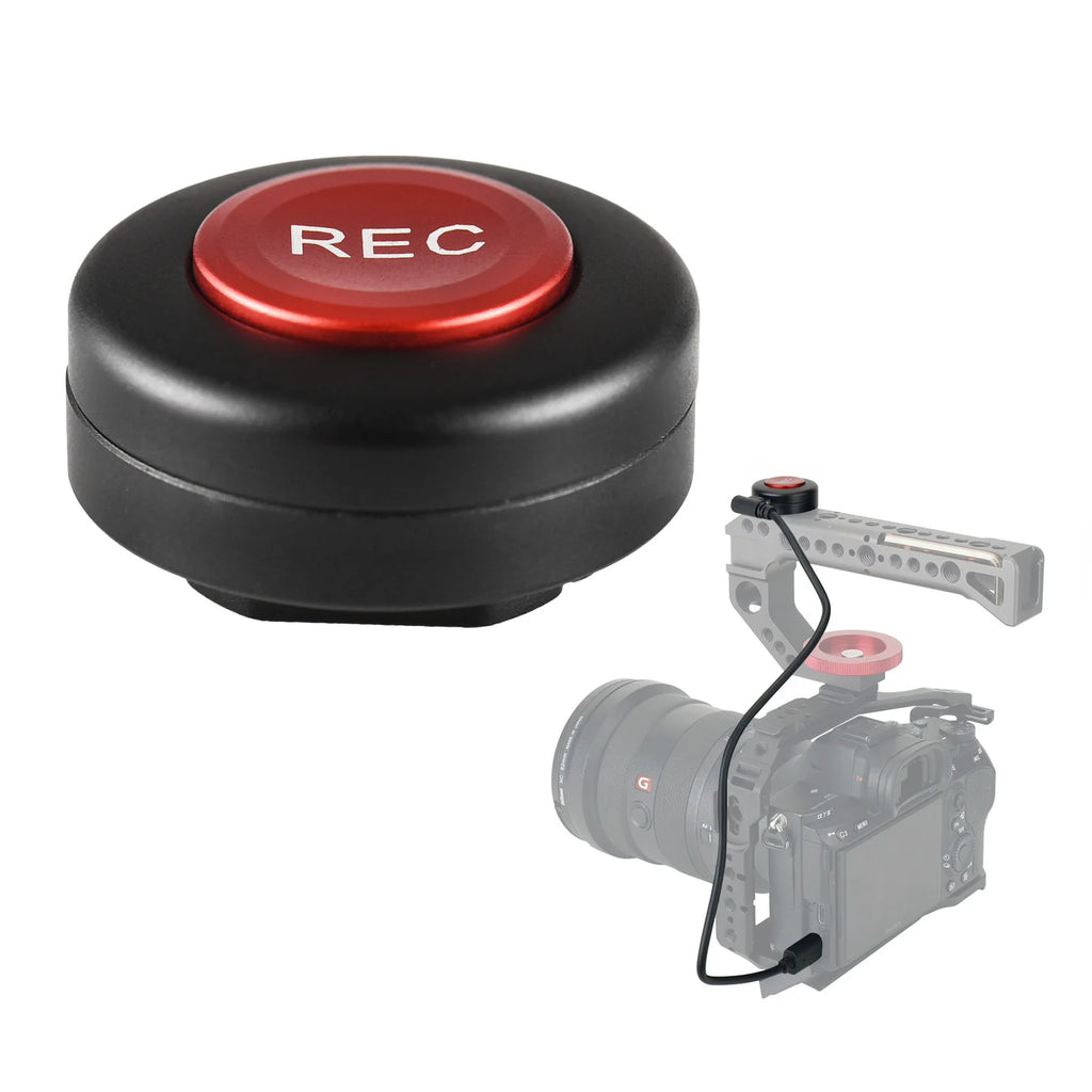 Camera Record Button Video Control Cold Shoe Mount 2 Cables