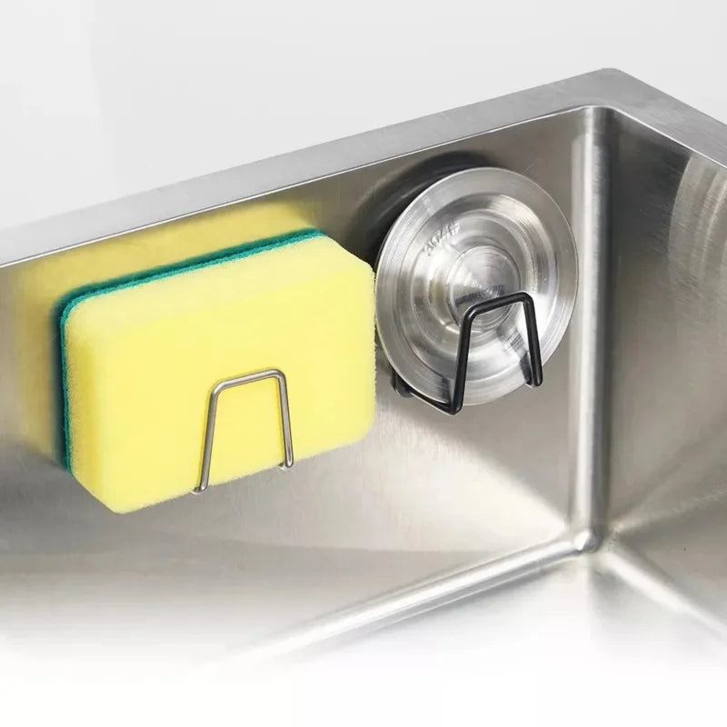 Stainless Steel Sink Sponge Holder – Self-Adhesive Drying Rack