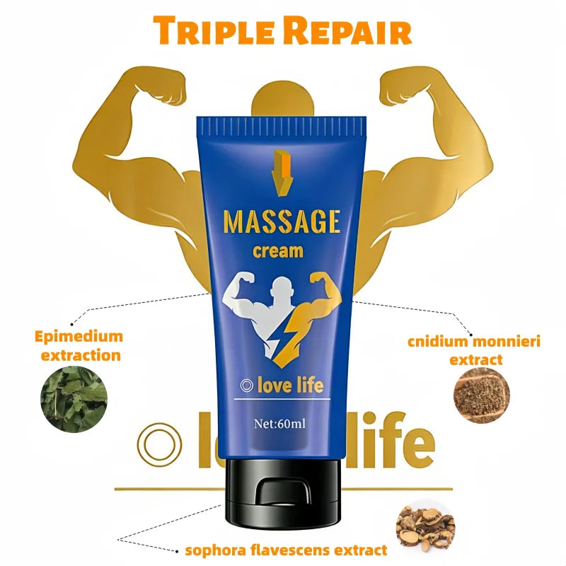 Men's Upgraded Formula Massage Cream with 14 Complex Ingredients Quick Absorption Non-Greasy Comfortable Zpaxo