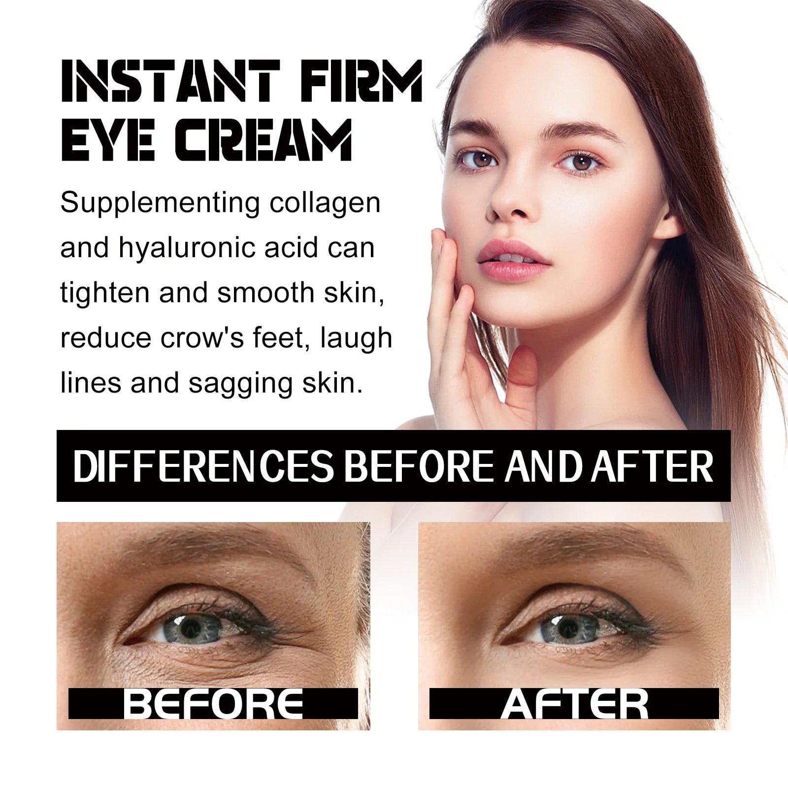 Hoygi 30ml Peptide Collagen Eye Cream Reduce Dark Circles Puffiness and Fine Lines Firming and Hydrating Under Eye Treatment Zpaxo