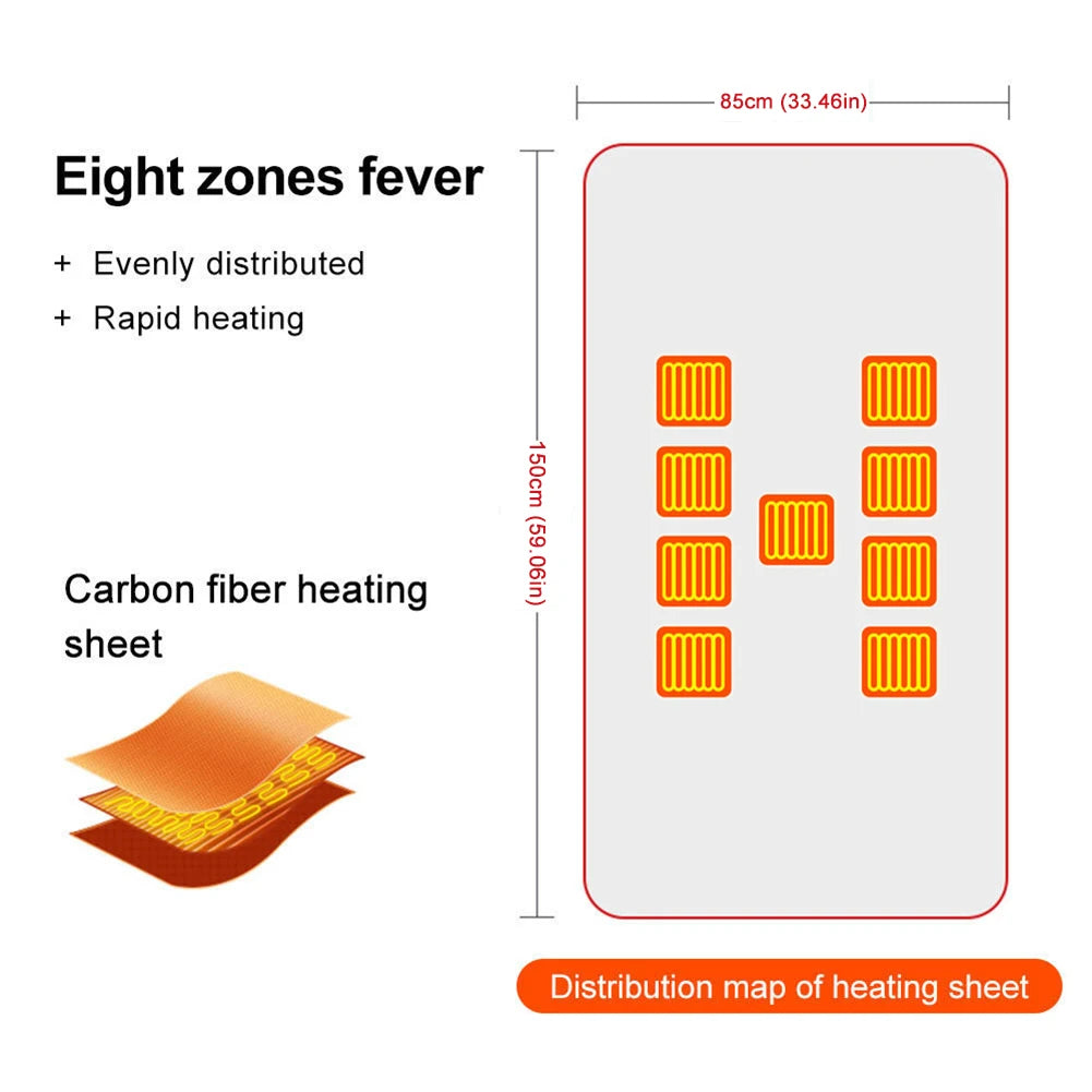 Office Wearable USB Electric Heated Blanket 5v 3 Level Throw Areas