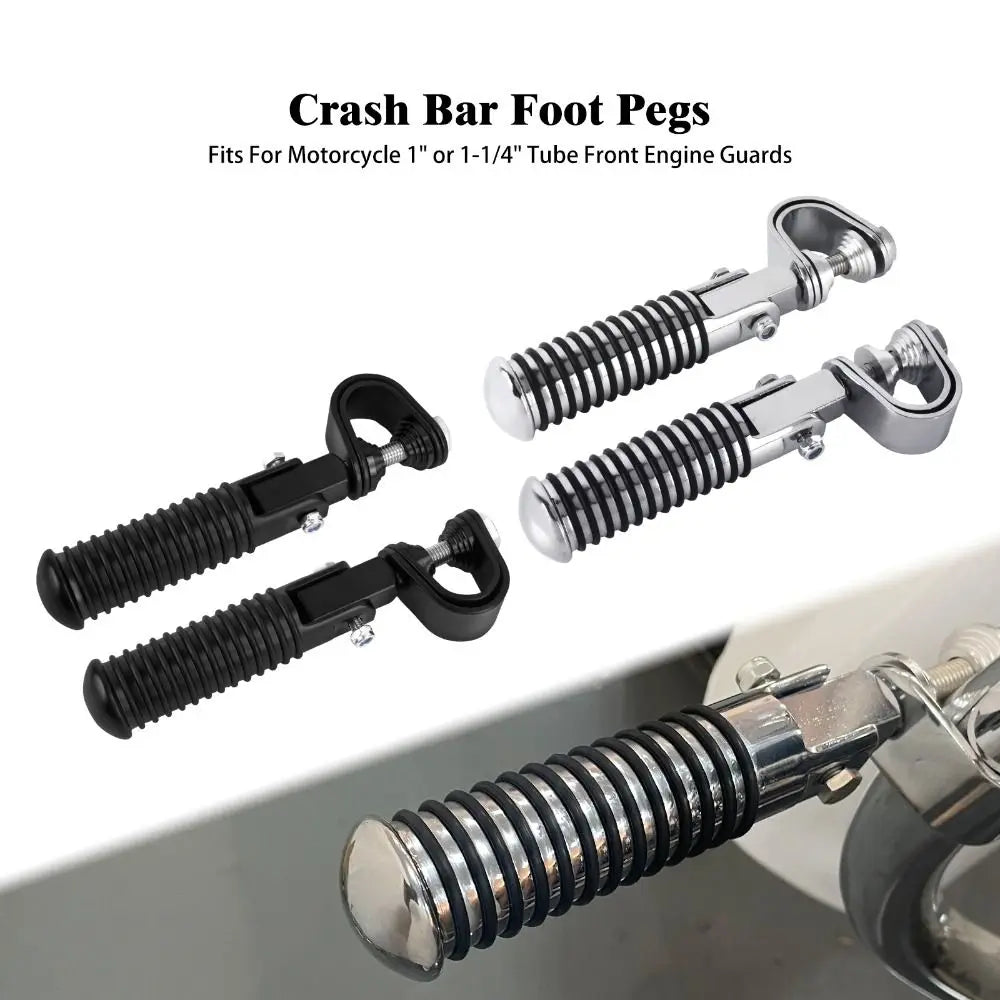 Bumper Guard Universal Motorcycle Foot Pegs Alloy Steel Rubber Zpaxo