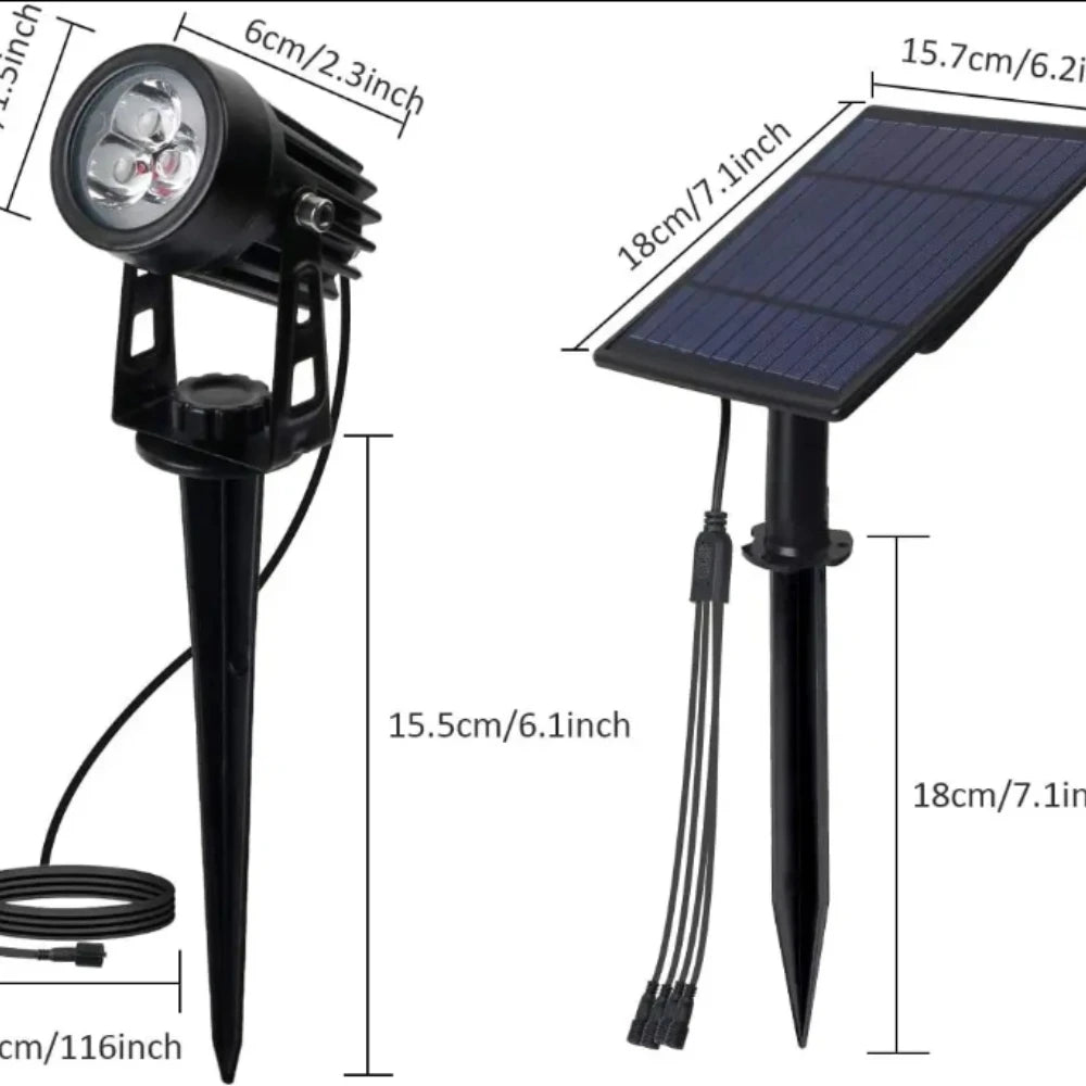 Enhanced Colorful Solar Spotlights Outdoor Garden Yard Tree Spike Zpaxo