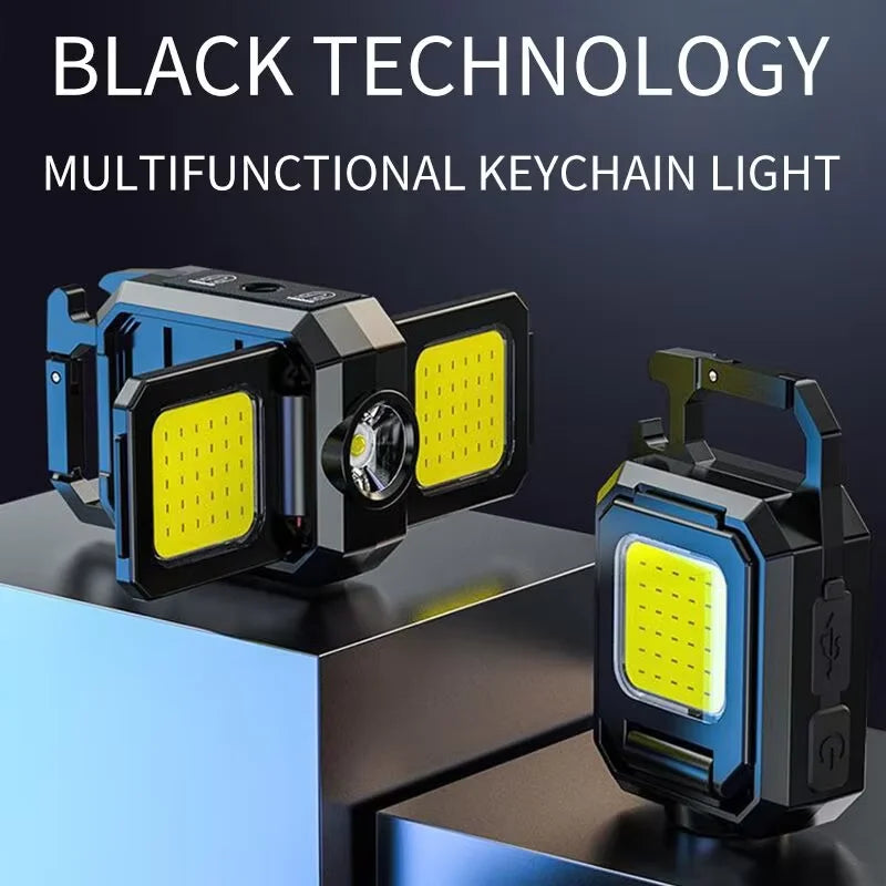 COB Keychain Work Light Dual Source 5Mode Rechargeable Lumens