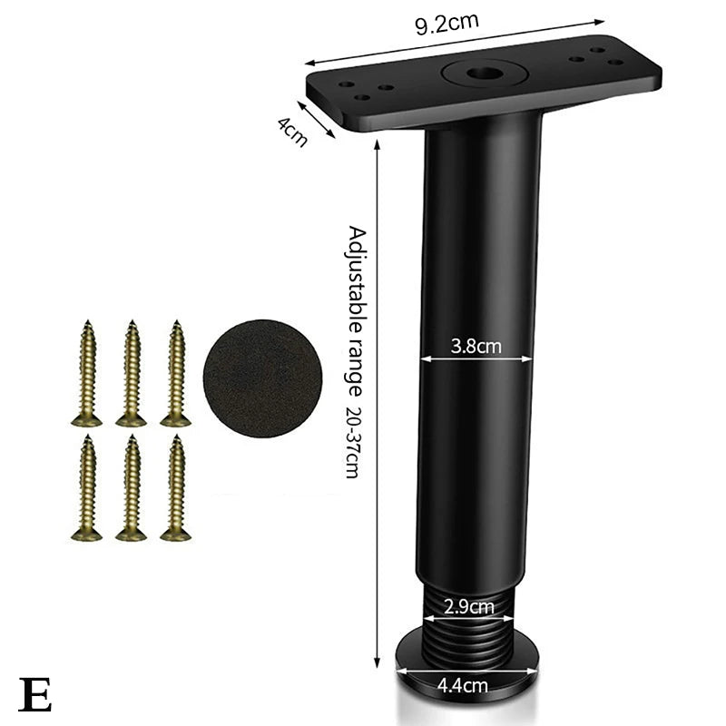Telescopic Adjustable Bed Beam Support Foot Reinforced Plastic Furniture Leg Sofa Leg Bed Bottom Load Bearing Bracket Zpaxo 20cm37cm