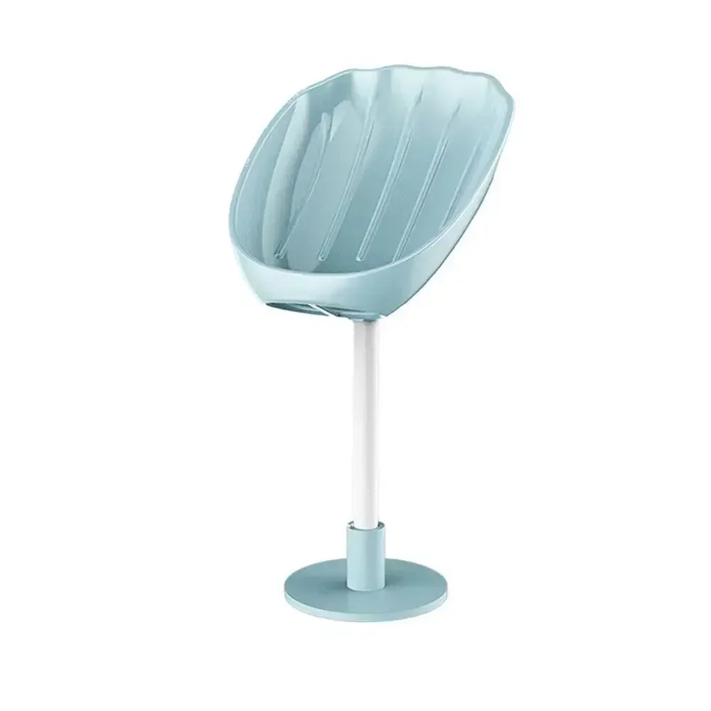 Wall-Mounted Suction Soap Dish – Bendable Drain Soap Holder Soap Dish Holder Zpaxo Blue