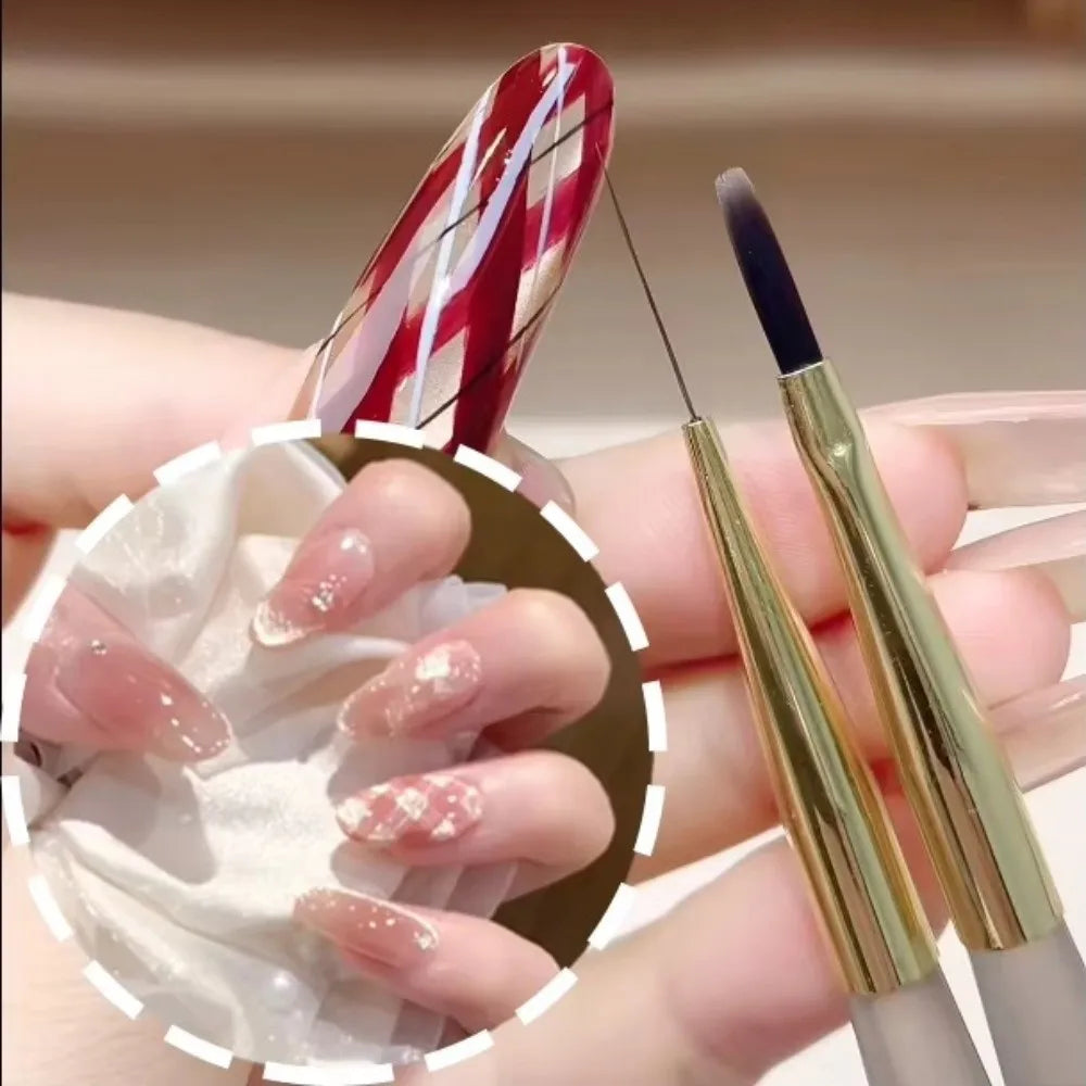 Professional DIY Nail Art Brush Ultra Fine Tartan Lines Drawing Zpaxo