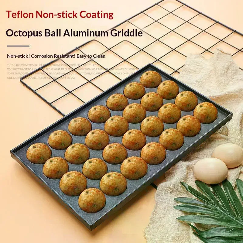28 Hole Food Grade Non Stick Octopus Meatball Baking Tray Quail Eggs Zpaxo
