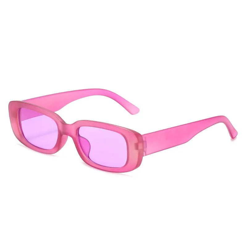 Vintage Small Rectangular Sunglasses Women Y2K Trend Color Lens UV Protection Fashion Streetwear Shades Cycling Accessories MTB Zpaxo Q6