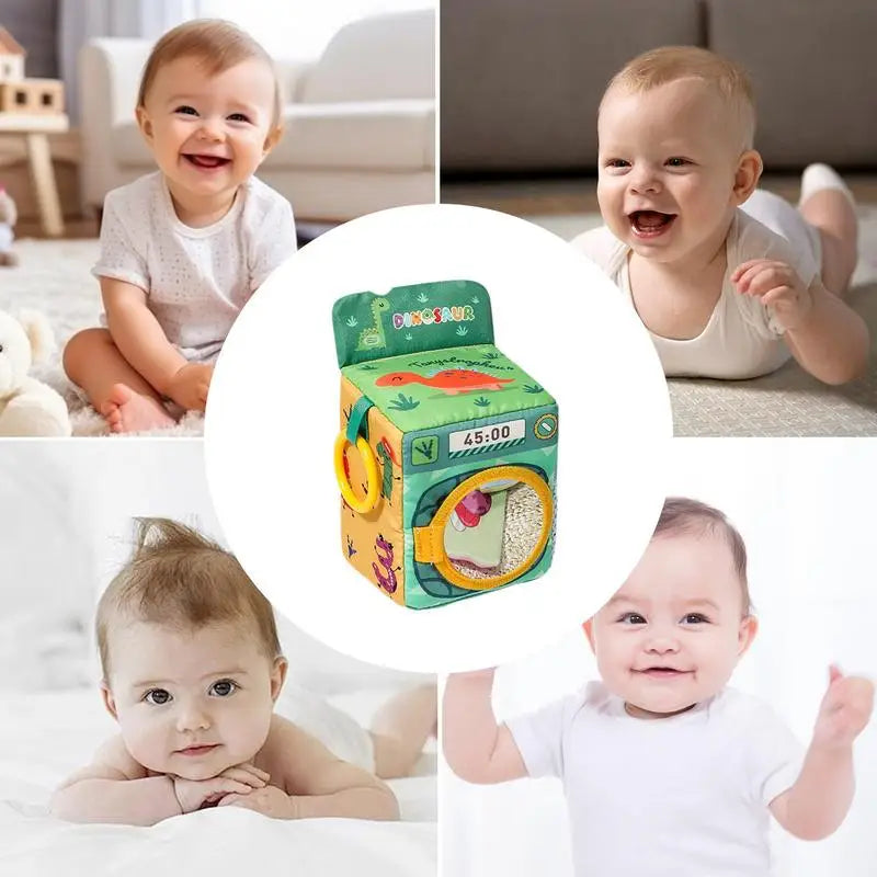 Baby Tissue Box Cartoon Washing Machine Shape Crinkle Paper Soft Chewable Tissue Box Sensory Toy Kids Early Learning Playset For Zpaxo