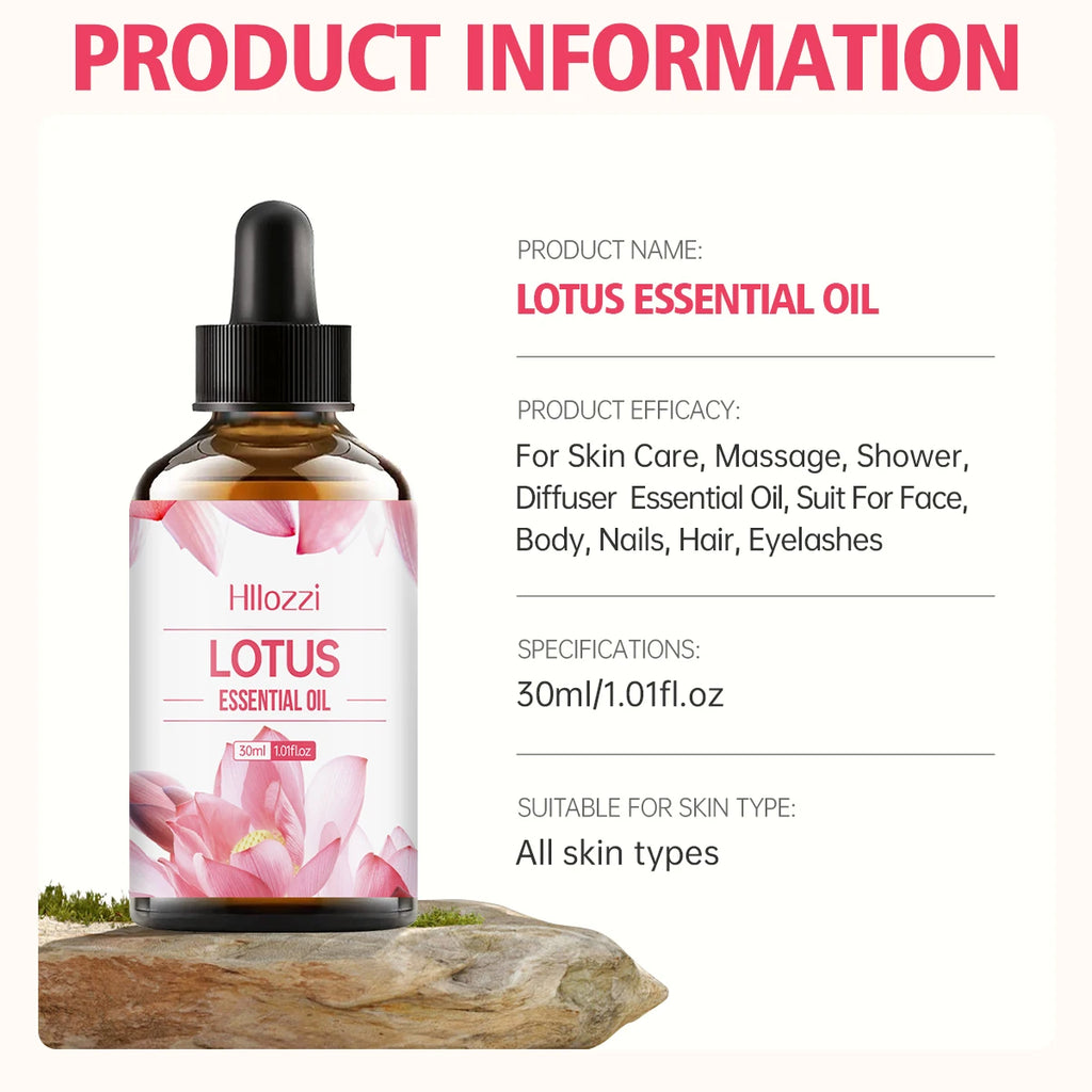 Lotus essential oil Moisturizing and nourishing deep repair oil for face, body, nails, hair and eyelashes Suitable for all skin Zpaxo