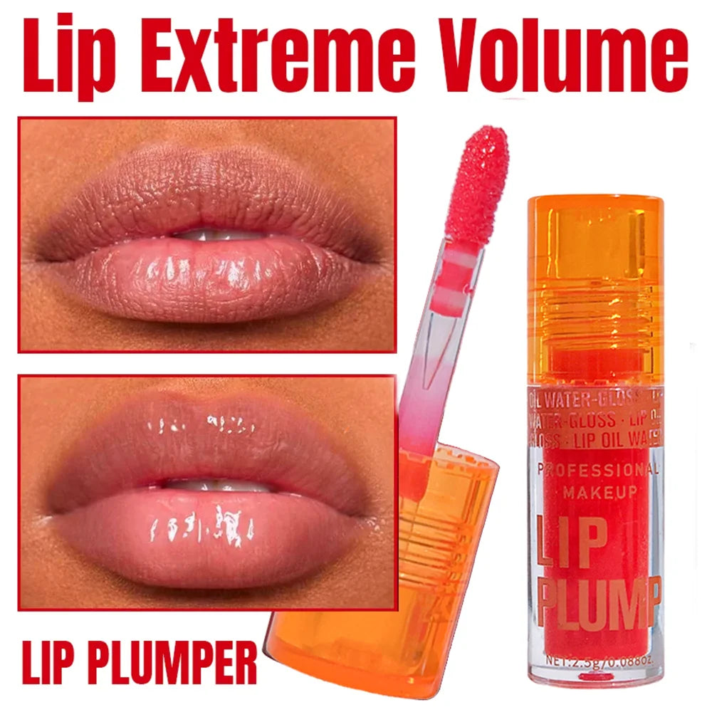 Cherry Plump Lip Oil – Moisturizing Lip Gloss Serum, Long-Lasting Waterproof Volume & Shine, Non-Sticky, Unisex, Holiday Makeup Zpaxo